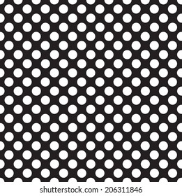 Repeating Polka Dot Pattern - traditional White Dots on Black