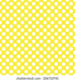 Repeating Polka Dot Pattern - traditional White Dots on Yellow
