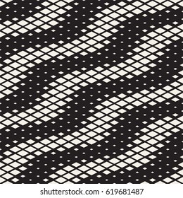 Repeating Rectangle Halftone. Modern Geometric Lattice Texture. Vector Seamless Monochrome Pattern