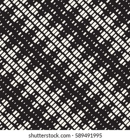 Repeating Rectangle Shape Halftone. Modern Geometric Lattice Texture. Vector Seamless Monochrome Pattern