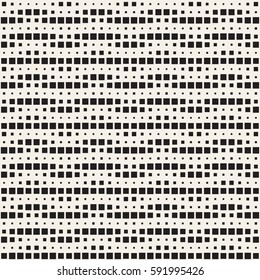 Repeating Rectangle Shape Halftone. Modern Geometric Lattice Texture. Vector Seamless Monochrome Pattern