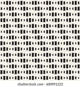 Repeating Rectangle Shape Halftone. Modern Geometric Lattice Texture. Vector Seamless Monochrome Pattern
