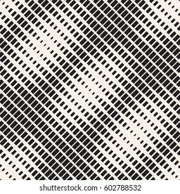 Repeating Rectangle Shape Halftone. Modern Geometric Lattice Texture. Vector Seamless Monochrome Pattern