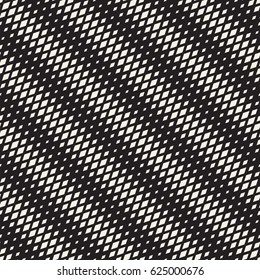 Repeating Rectangle Shape Halftone. Modern Geometric Lattice Texture. Vector Seamless Monochrome Pattern