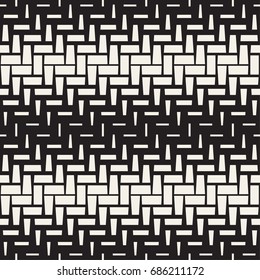 Repeating Rectangle Shape Halftone. Modern Geometric Lattice Texture. Vector Seamless Monochrome Pattern