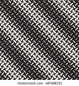 Repeating Rectangle Shape Halftone. Modern Geometric Lattice Texture. Vector Seamless Monochrome Pattern