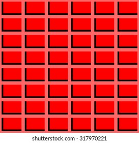 Repeating Red Squares with black border on Red background