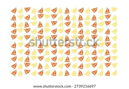 Repeating sailboat silhouettes, nautical transport pattern on white backdrop