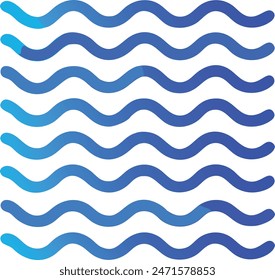 Repeating sea wave pattern editable vector icon