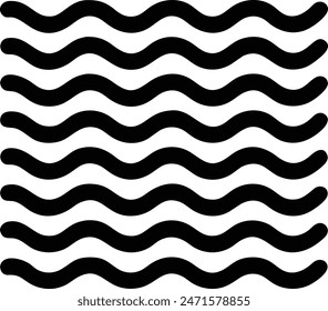 Repeating sea wave pattern editable vector icon