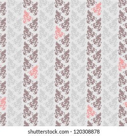 Repeating seamless background with gentle romantic floral motifs in traditional style