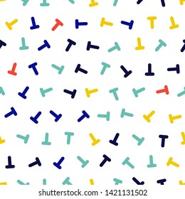 Repeating Seamless Colorful Pattern - Simple various color objects pattern