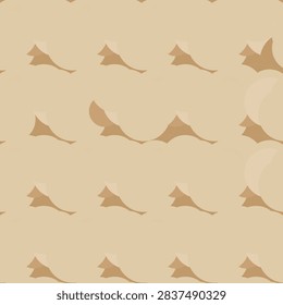 Repeating seamless pattern featuring simple silhouettes of bats flying on a beige backdrop suitable for Halloween and spooky designs