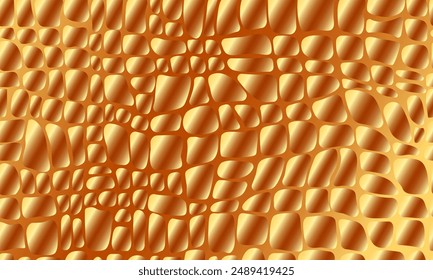 Repeating seamless pattern with gold dragon skin in vector for fabric, paper, print and web.
