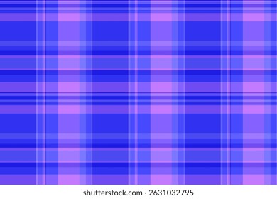 Repeating seamless tartan vector, scrapbooking fabric background check. Curtain pattern texture plaid textile in indigo and blue colors palette.