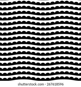 Repeating seamless vector background. Black and white texture.