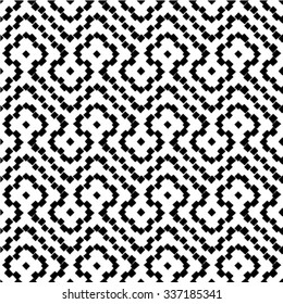Repeating seamless vector background. Black and white texture.