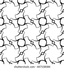 Repeating seamless vector background. Black and white texture. 