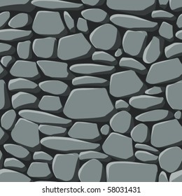 Repeating seamless vector pattern of grey stones including the seamless swatch for easy filling of any contours.