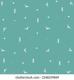 Patrón repetitivo estacional con elementos decorativos de invierno aislados en fondo azul. Ilustración vectorial
