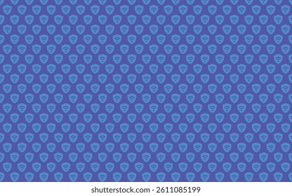 Repeating  Secure Wireless Shield Icon Pattern on Darker Blue