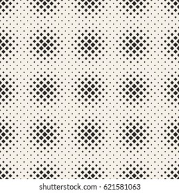 Repeating Shape Halftone. Modern Geometric Lattice Texture. Vector Seamless Monochrome Pattern