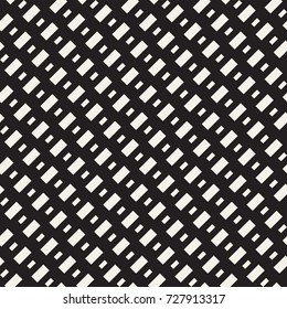 Repeating Shape Halftone. Modern Geometric Lattice Texture. Vector Seamless Monochrome Pattern