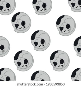Repetir gatos dormidos con manchas negras sobre fondo blanco. Patrón. Ilustración vectorial. Elemento de diseño para impresiones en ropa de bolsa para libros.
