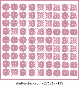 Repeating soft pink abstract shapes form a gentle decorative digital pattern on a bright white