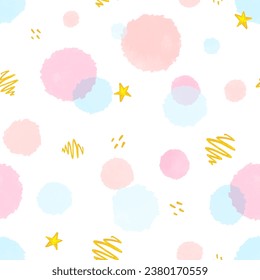 Repeating spots, modern hand drawn trendy abstract pattern. Creative collage seamless pattern design.