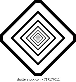 Repeating square diamond arrange size in the middle. Vector black and white line can editable.