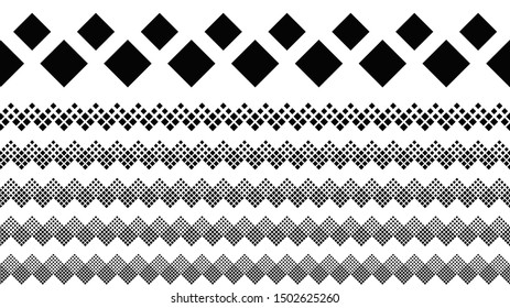 Repeating square pattern page divider collection - abstract vector design elements from squares