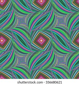 Repeating squared fractal pattern of striped happy colors