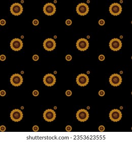 repeating sunflower seamless textile design pattern
