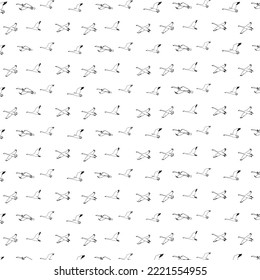 Wiederholung eines Swan-Musters in Rahmendesign einzeln auf weißem Hintergrund. Vektorgrafik 