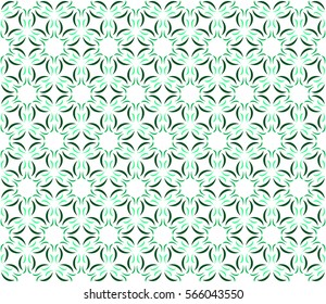 Repeating swoosh pattern in hexagon layout - seamless editable repeating vector background wallpaper (green)