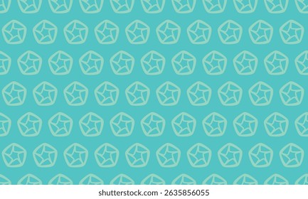 Repeating teal pentagon pattern.  Modern geometric design ideal for website backgrounds, textile prints, or vibrant branding. Clean lines and minimalist style offer versatility.