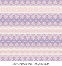 Patrón de lágrima repetitivo con tonos lavanda y marfil. Presenta una simetría suave, curvas sutiles y una textura abstracta y tranquila.
