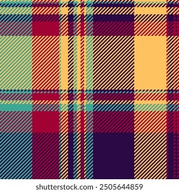 Repeating textile background check, creation texture vector tartan. Adorable seamless plaid fabric pattern in amber and dark colors palette.