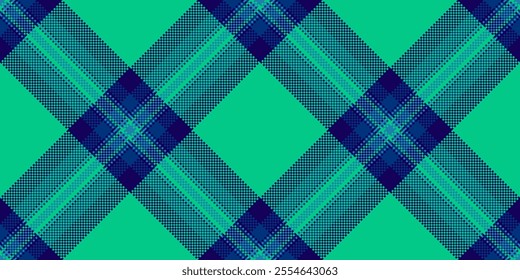 Repeating texture background tartan, cool plaid fabric textile. Platform seamless vector check pattern in teal and indigo colors palette.