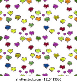 Repeating texture. Pattern for wrapping. White, black and green seamless heart pattern. Valentines Day. Typography lettering poster. Vector illustration.