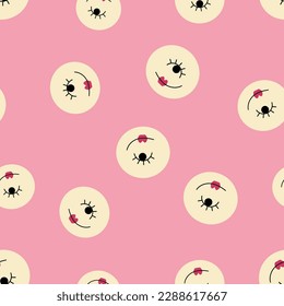 Repeating texture, seamless background. Simple cute shapes, flat vector
