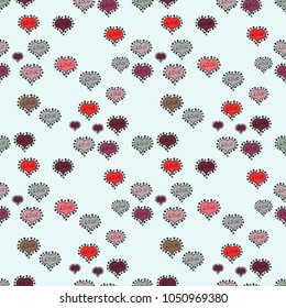 Repeating texture. Valentine':s Day card seamless background pattern heart. Cute neutral, gray and black colors elements. Vector illustration. Seamless hearts pattern.