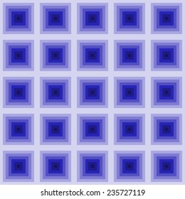 repeating tile effect squares in squares of different shades of blue