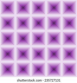repeating tile effect squares in squares of different shades of purple