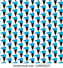 repeating triangle pattern. Geometric pattern. Black and blue triangle Abstract background pattern design. 