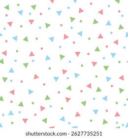 Triangles et points ronds se répétant. Motif harmonieux. Formes triangulaires. Arrière-plan sans fin pour impression