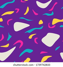 Repeating vector background with funny liquid shapes and vivid colors. Funny, amusing and modern pattern for cards, scrap booking, backdrops or wallpapers.