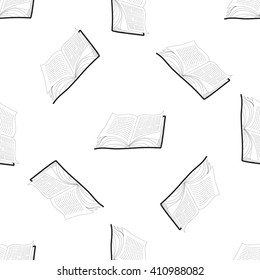 Repeating vector  pattern with books 