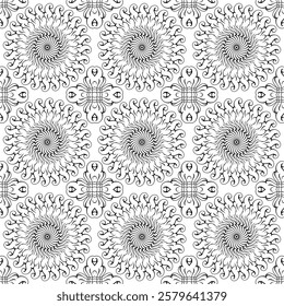 repeating vector pattern designs, black and white backgrounds, batik patterns, tribal, carved and geometric, oriental ethnic patterns, traditional designs and illustrations. 89